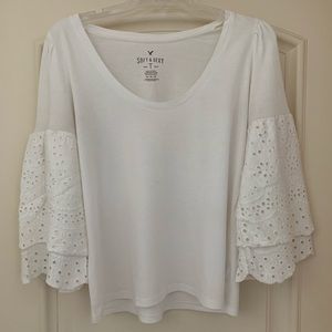 Soft and Sexy Eyelet Sleeve Tee